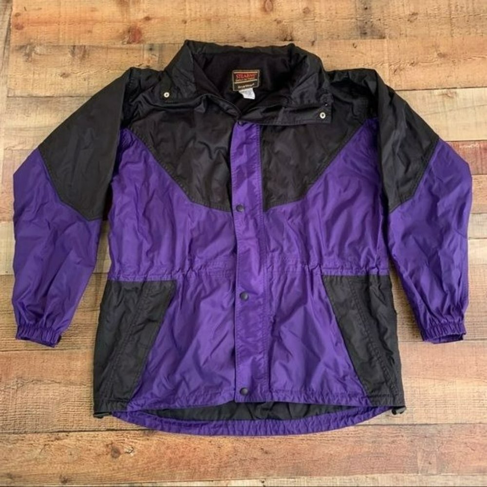 Stearns dry wear vintage purple and black windbreaker - XL